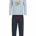 Pijama Caballero Perchado Vintage Celeste