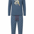 Pijama Caballero Perchado Vintage Azul