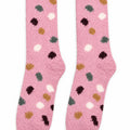 Calcetín Franela Estampado Manchas Rosa
