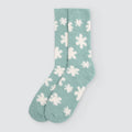 Calcetín Franela Estampado Copos de Nieve