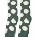 Calcetín Franela Estampado Lunares Verde