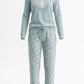 Pijama Largo Mujer Adorable Celeste