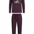Pijama Caballero Perchado Moto Ciruela