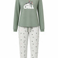 Pijama Perchado Mujer CHILL Verde