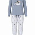 Pijama Perchado Mujer CHILL Azul