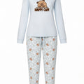 Pijama Perchado Mujer Hapi Capi Celeste