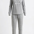 Pijama Perchado Mujer "Abrazos Gratis" Gris