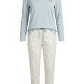 Pijama Mujer Encaje Celeste