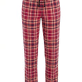 Pantalón Punto Elástico Mujer Cuadros Ciruela