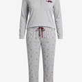 Pijama Cozy Mujer Gris Jaspeado Curvy